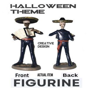 🛑 SKELETON ➕🆒 FIGURINE Accordion MAN Halloween Mariachis Dead Decor💸BUY NOW‼️